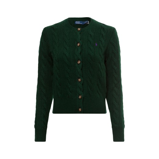 Polo Ralph Lauren Kardigan damski z dodatkiem kaszmiru Kobiety Wełna jodłowy jednolity ze sklepu vangraaf w kategorii Swetry damskie - zdjęcie 175562174