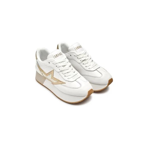Białe buty sportowe damskie Liu Jo sneakersy na platformie z tkaniny 