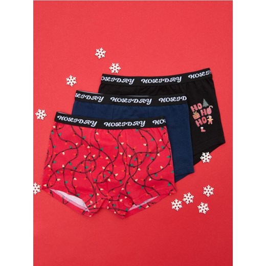 Sinsay - Bokserki 3 pack z motywem świątecznym - wielobarwny ze sklepu Sinsay w kategorii Majtki dziecięce - zdjęcie 175569800