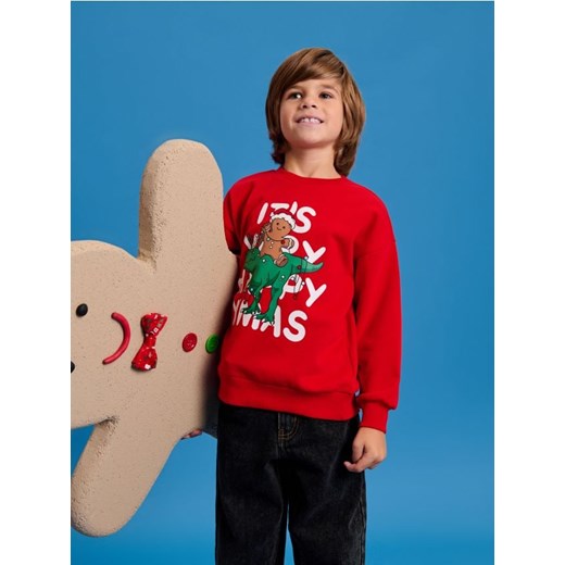 Sinsay - Bluza świąteczna - czerwony - id: 218AY-33X - marki Sinsay - 175569802 Sinsay - Bluza świąteczna - czerwony ze sklepu Sinsay w kategorii Bluzy chłopięce - zdjęcie 175569802