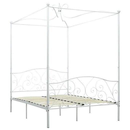 Białe metalowe łóżko rustykalne 140x200 cm - Ifrexi ze sklepu Edinos.pl w kategorii Łóżka i materace - zdjęcie 175571691