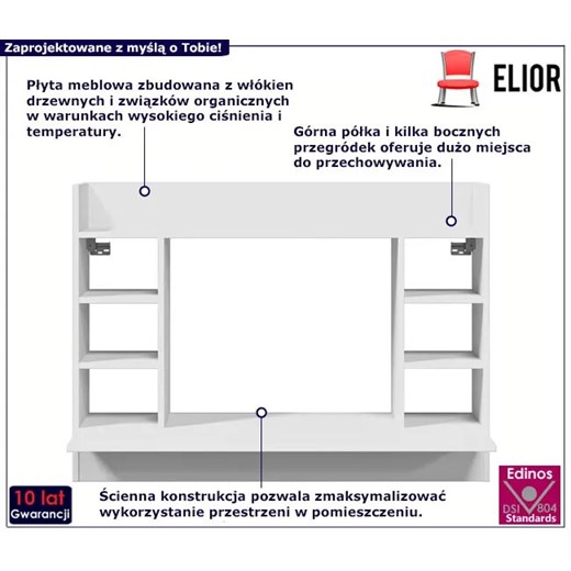Wiszące białe biurko pod laptopa - Ukross Elior One Size Edinos.pl