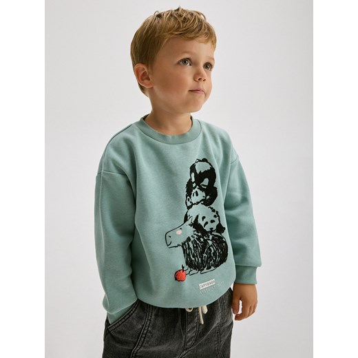 Reserved - Bluza z nadrukiem - jasnozielony ze sklepu Reserved w kategorii Bluzy chłopięce - zdjęcie 175575081