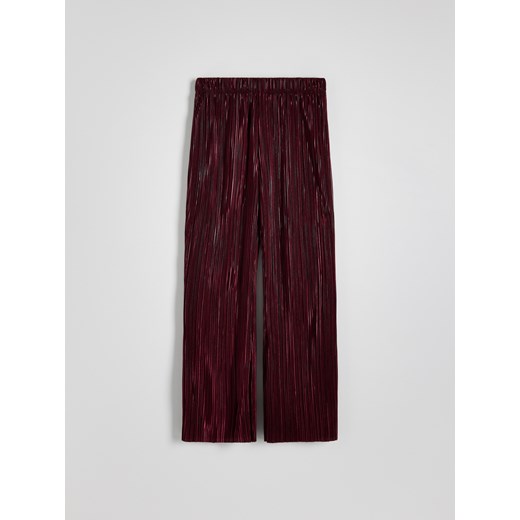 Reserved - Plisowane spodnie wide leg - kasztanowy Reserved M Reserved