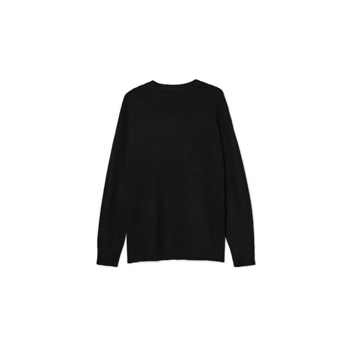Cropp - Czarny sweter ze agrafką - czarny Cropp M Cropp