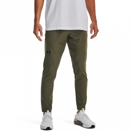 Męskie spodnie treningowe UNDER ARMOUR  UNSTOPPABLE TAPERED PANTS - oliwkowe/khaki ze sklepu Sportstylestory.com w kategorii Spodnie męskie - zdjęcie 175578170