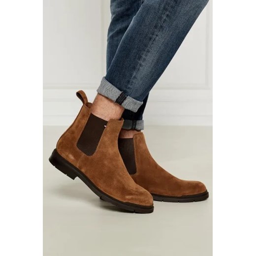 Buty zimowe męskie Tommy Hilfiger bez zapięcia brązowe z tworzywa sztucznego jesienne