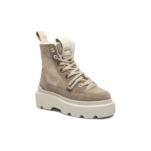 INUIKII Skórzane botki na platformie MATILDA SHEARLING ze sklepu Gomez Fashion Store w kategorii Botki - zdjęcie 175578623