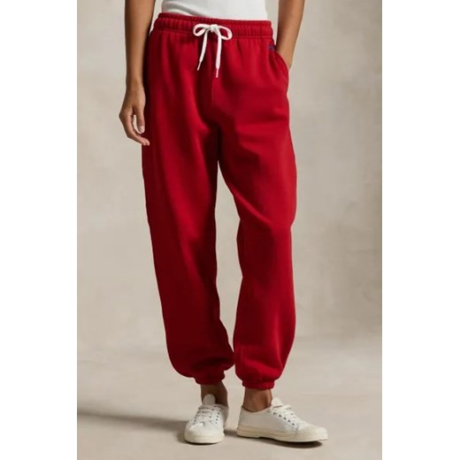 Spodnie damskie czerwone Polo Ralph Lauren bawełniane