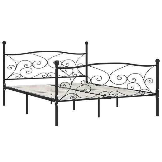 Czarne łóżko rustykalne z metalu 120x200 cm - Donner ze sklepu Edinos.pl w kategorii Łóżka i materace - zdjęcie 175579922