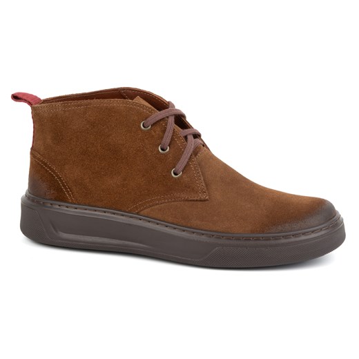 Buty męskie skórzane Chukka KAMPOL 109/804 SW brązowe ze sklepu butyolivier w kategorii Buty zimowe męskie - zdjęcie 175582093