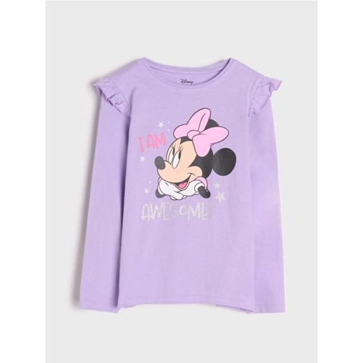 Sinsay - Koszulka z długimi rękawami Myszka Minnie - fioletowy Sinsay 104 Sinsay