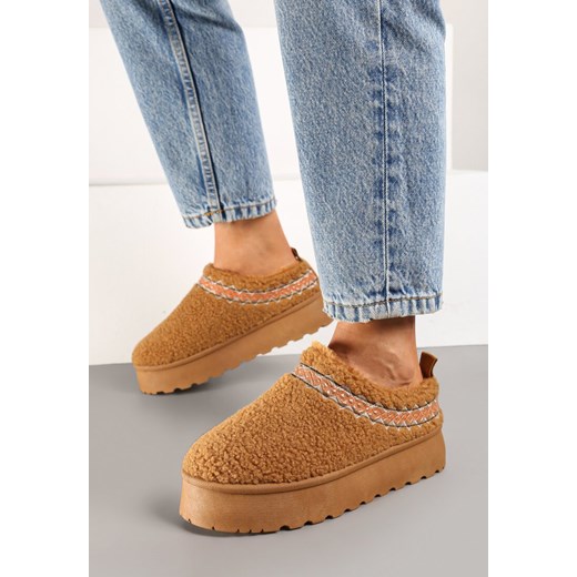 Brązowe śniegowce damskie Born2be sznurowane 