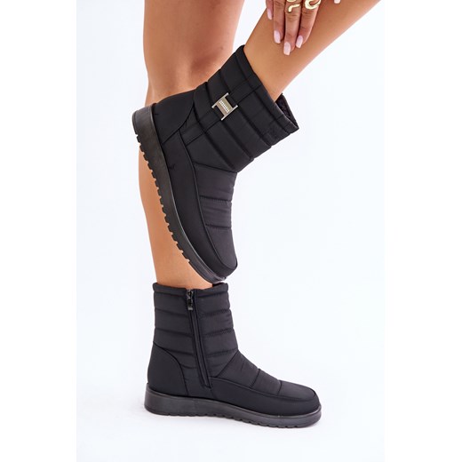 Śniegowce Na Zamek Lekkie Damskie Czarne Mezitha ze sklepu ZAZOO w kategorii Śniegowce damskie - zdjęcie 175589214