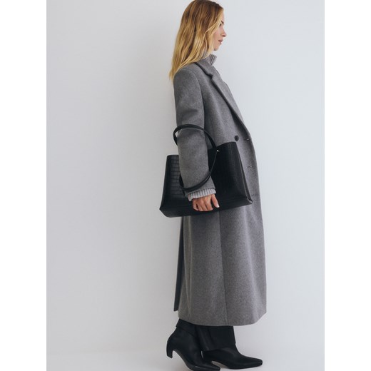 Reserved - Skórzana torebka shopper - czarny ze sklepu Reserved w kategorii Torebki damskie - zdjęcie 175593170