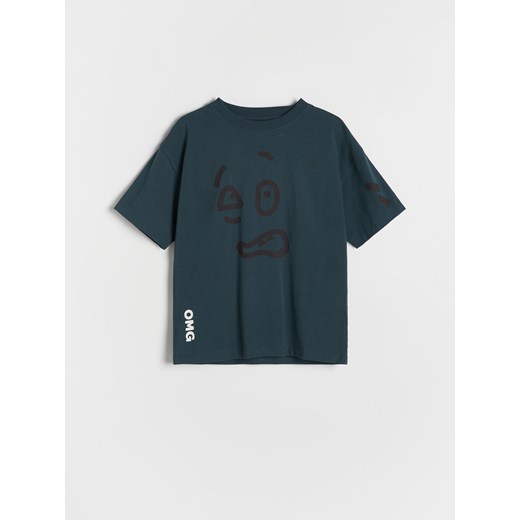 Reserved - T-shirt z nadrukiem - granatowy ze sklepu Reserved w kategorii T-shirty chłopięce - zdjęcie 175593422