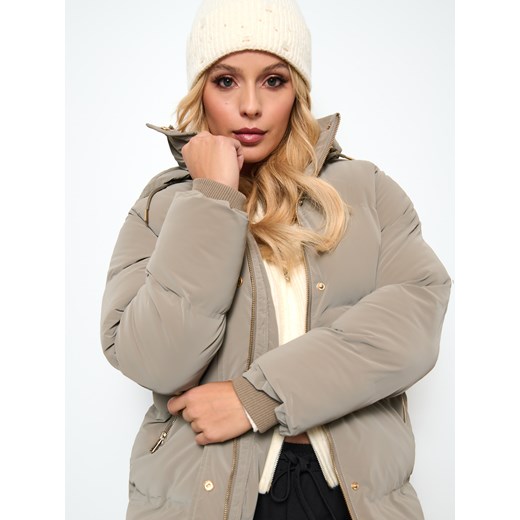 Sinsay - Kurtka z kapturem - brązowy Sinsay XS Sinsay