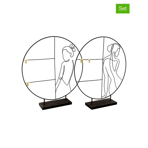 SiL Interiors Figurki dekoracyjne (4 szt.) w kolorze czarnym -  Ø 50 cm ze sklepu Limango Polska w kategorii Dekoracje - zdjęcie 175595092