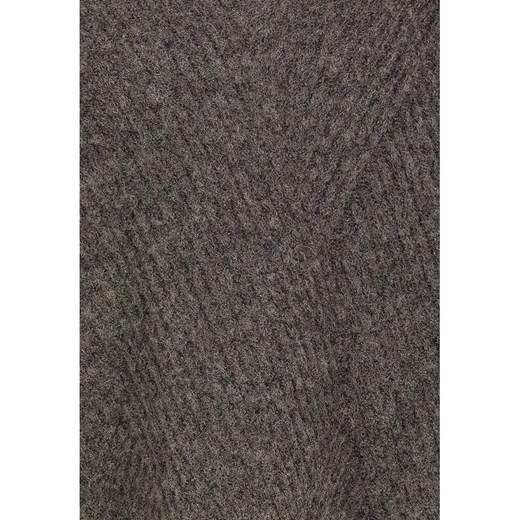 Sweter damski brązowy z okrągłym dekoltem 