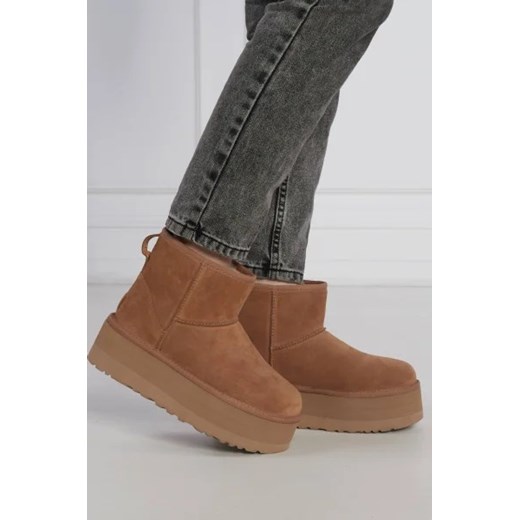 UGG Skórzane śniegowce Classic Mini Platform | z dodatkiem wełny 38 Gomez Fashion Store