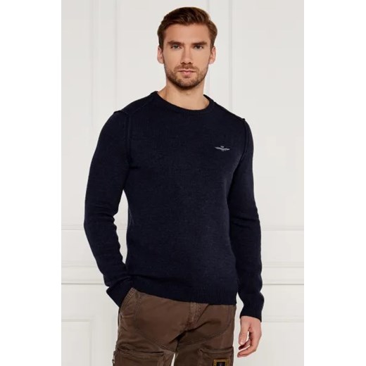 Aeronautica Militare Wełniany sweter | Regular Fit ze sklepu Gomez Fashion Store w kategorii Swetry męskie - zdjęcie 175597932