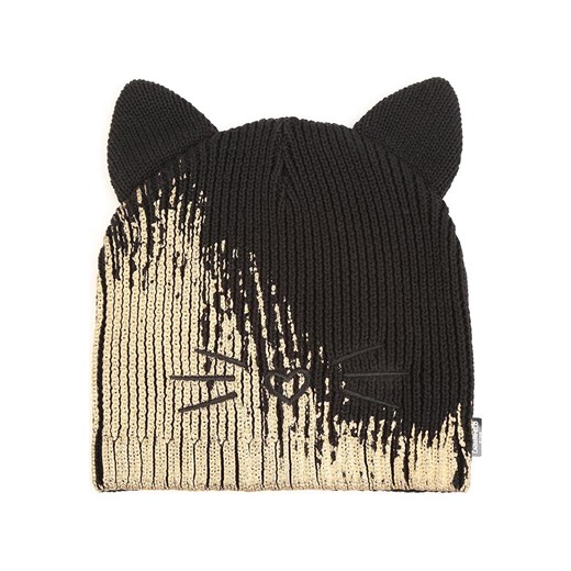 Karl Lagerfeld Kids Czapka w kolorze beżowo-czarnym ze sklepu Limango Polska w kategorii Czapki dziecięce - zdjęcie 175601321