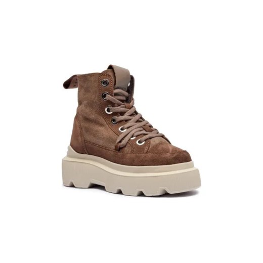 INUIKII Skórzane botki na platformie MATILDA SHEARLING ze sklepu Gomez Fashion Store w kategorii Botki - zdjęcie 175605470
