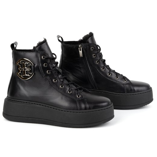 Botki Buty Olivier casual na jesień skórzane na platformie 