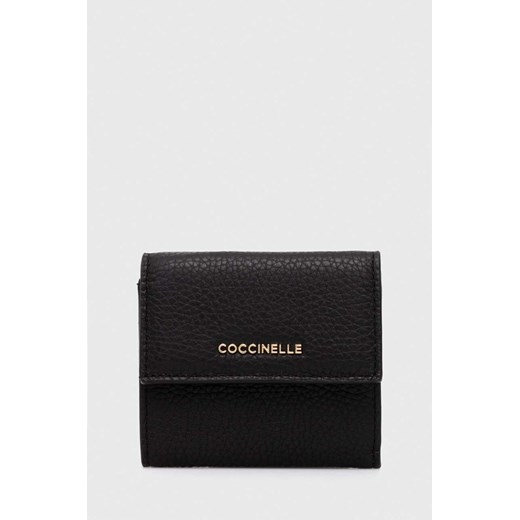 Coccinelle portfel skórzany kolor czarny E2 MW5 11 B8 01 ze sklepu ANSWEAR.com w kategorii Portfele damskie - zdjęcie 175608973