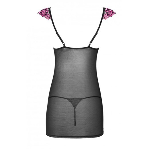 Damska koszulka nocna i stringi Kinge LC 99187, Kolor czarno-różowy, Rozmiar L/XL, LivCo Corsetti Fashion ze sklepu Intymna w kategorii Koszule nocne - zdjęcie 175610964