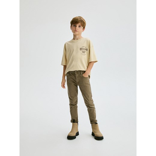 Reserved - Elastyczne spodnie slim - brązowy Reserved 164 (13 lat) Reserved