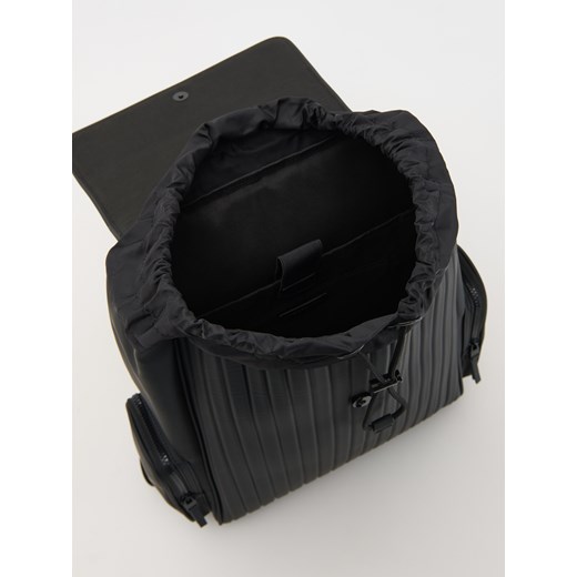 Reserved - Plecak ze strukturalnym wzorem - czarny Reserved ONE SIZE Reserved