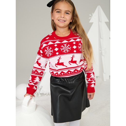 Sinsay - Sweter z motywem świątecznym - czerwony Sinsay 128 Sinsay