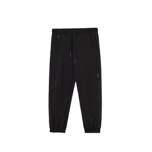Cropp - Dresowe joggery z podwójnymi troczkami - czarny ze sklepu Cropp w kategorii Spodnie męskie - zdjęcie 175617303