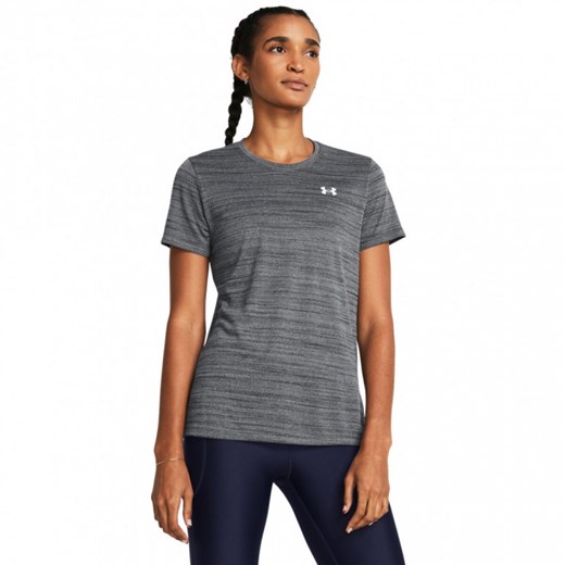 Damska koszulka treningowa Under Armour Tech Tiger SSC - szara ze sklepu Sportstylestory.com w kategorii Bluzki damskie - zdjęcie 175617693