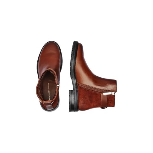 Tommy Hilfiger Skórzane botki Th Logo Leather Mix Chelsea Tommy Hilfiger 39 okazja Gomez Fashion Store