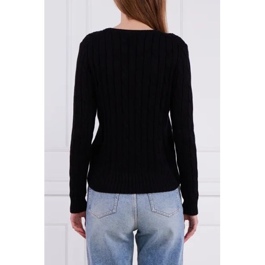 Sweter damski Polo Ralph Lauren czarny bawełniany z okrągłym dekoltem