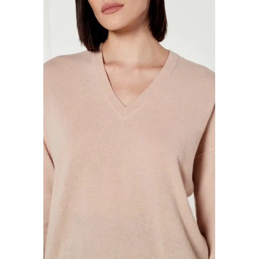 Sweter damski Liu Jo różowy z kaszmiru w serek