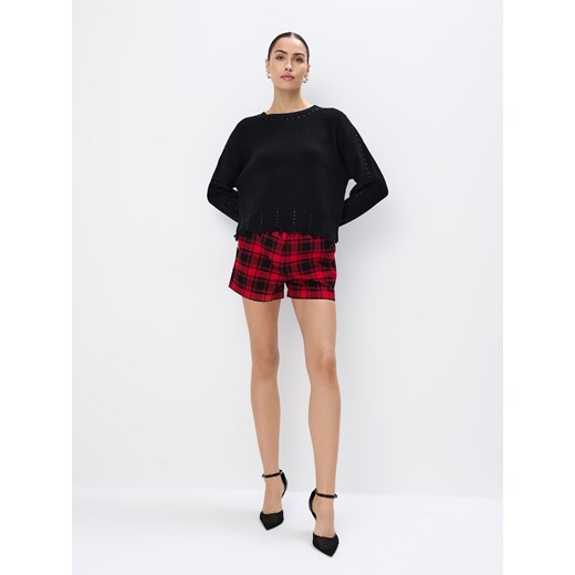 Sweter damski czarny Mohito z okrągłym dekoltem 