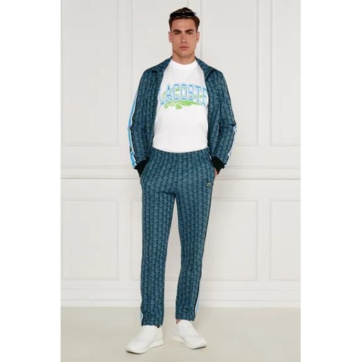 T-shirt męski biały Lacoste z krótkimi rękawami z napisem 