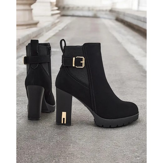 Botki Royalfashion.pl eleganckie na zamek na obcasie 