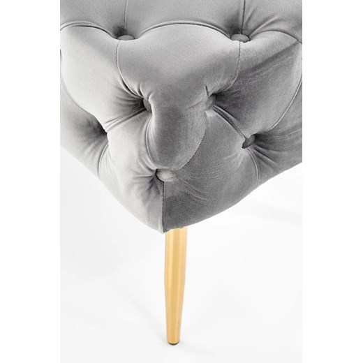 Szara pikowana ławka do przedpokoju w stylu glamour - Eliso Elior One Size Edinos.pl