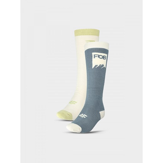 Damskie skarpety snowboardowe (2-pack) 4F 4FWAW24UFSOF151 - multikolor ze sklepu Sportstylestory.com w kategorii Skarpetki damskie - zdjęcie 175625182