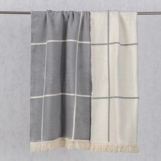 Koc Cosy Home 150x200 Grey&Ecru Check Dekoria One Size dekoria.pl