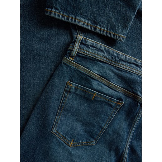 Reserved - Jeansy straight z efektem sprania - indigo jeans Reserved 34 Reserved