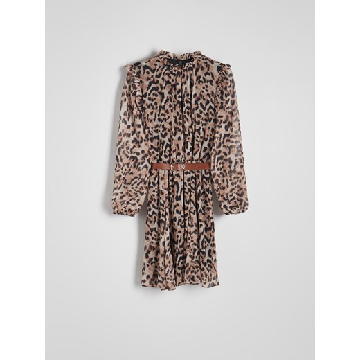 Reserved - Sukienka z paskiem - brązowy Reserved L Reserved