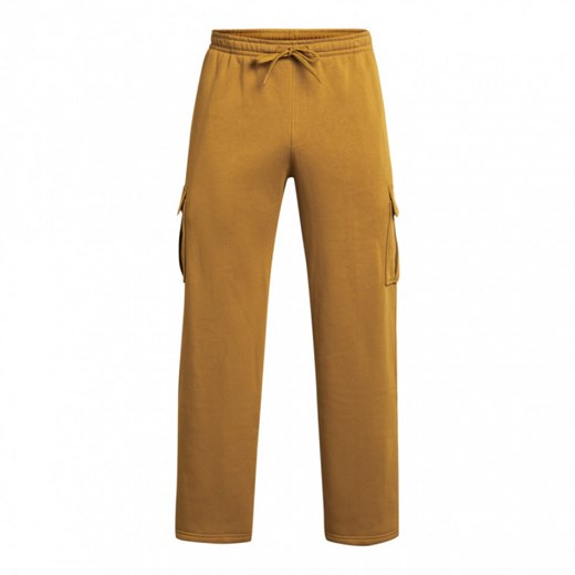 Męskie spodnie treningowe Under Armour Project Rock Icon Fleece Tools Of The Trade Pants - brązowe ze sklepu Sportstylestory.com w kategorii Spodnie męskie - zdjęcie 175631594