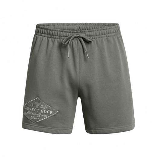 Męskie spodenki treningowe Under Armour Project Rock Heavyweight Tools Of The Trade Shorts - zielone ze sklepu Sportstylestory.com w kategorii Spodenki męskie - zdjęcie 175631603