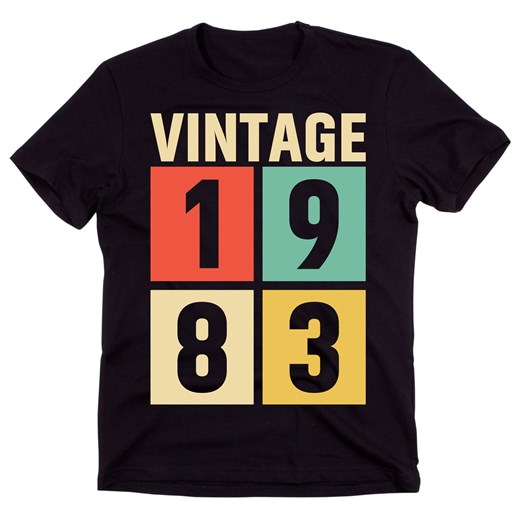 męska koszulka na 40 urodziny vintage 1983 kolorowe ze sklepu Time For Fashion w kategorii T-shirty męskie - zdjęcie 175637262