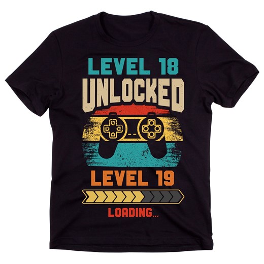 koszulka na 18 urodziny dla chłopaka level 18 unlocked ze sklepu Time For Fashion w kategorii T-shirty męskie - zdjęcie 175637562